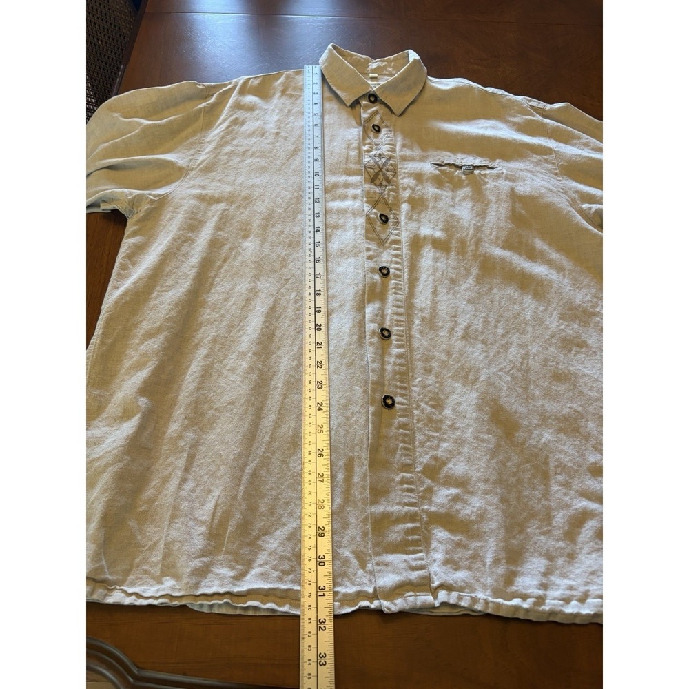 VTG Distler Original Linen Blend Edelweiss Embroidered L/S Shirt Men's 2XL - Picture 12 of 16